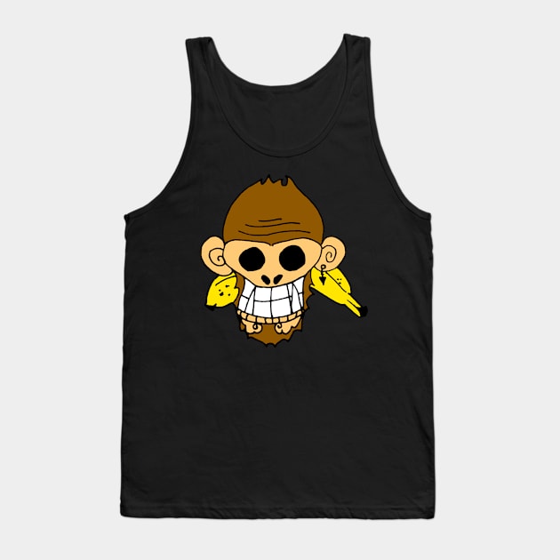 ONE PIECE Inspired Jolly Roger Pirate flag but its an ape monkey Tank Top by MacSquiddles